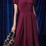 Modcloth NEW x Collectif - Suzette Swing Midi Dress Wine Red 1940's Photo 0
