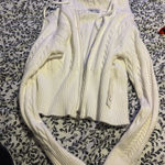 Hooded zip up white sweater Size L Photo 0