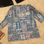 Gloria Vanderbilt Patterned blue top never worn Photo 1