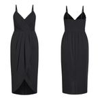 City Chic Black Faux Wrap Tulip Skirt Dress Sz.S/16W NWT Photo 3