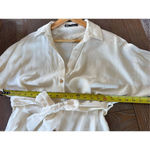 ZARA  Linen Blend Belted Shirt Dress in Ecru Size Medium Photo 10