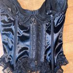 Vintage Seductive Wear by Cinema Etoile Black Satin Lace Corset Bustier L Size L Photo 10