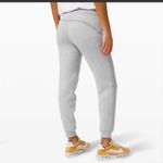 Lululemon  Athletica Scuba With Sherpa Stripe Light Gray Joggers Photo 1