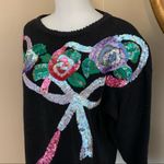 Lee Kithie sequins black sweater vintage size L Photo 1