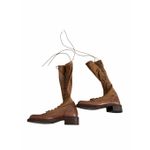 Free People  Trickum Tall Boot in Whiskey Size 7.5US Lace Up Block Heel $298 Photo 3