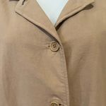 Eileen Fisher  Classic Cotton Twill Tan Camel Trench Car Coat Pockets Size XL Photo 4