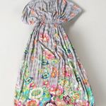 World Market Kaftan Dress Size S/M Colorful Floral V Photo 13
