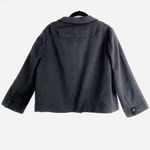 barney's new york Cape Jacket L Black Woven Texture Luxury Herringbone Photo 7
