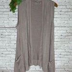 LOGO By Lori Goldstein LOGO Lori Goldstein Taupe Drape Vest Photo 0