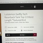 Lululemon  Swiftly Tech Racerback 2.0 Race Length Gemweave Butter Cream/ SheerOak Photo 1