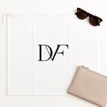 Diane Von Furstenberg  DVF White Logo Cotton Drawstring Purse Dust Bag 21x20 NIB Photo 6