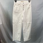 Madewell Slim Wide Leg Crop White Jeans Button Fly Summer Spring Vacation 23 Photo 1