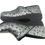 Dansko Women's XP 2.0 Grey Leopard Patent Leather Nursing Clogs Photo 3