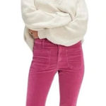 Free People NWOT High Time Velvet Kick Flare Pants In Very Berry SZ-0 Photo 0