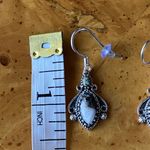 White Buffalo Blue Turquoise Sterling Silver Earrings Photo 2