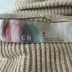 FP Beach Knit Wrap Maxi Skirt Beige Tie Waist Slit Casual Resort Photo 4