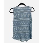 Lucky Brand Bandana Style Print Tank Tie VNeck Size Medium Blue Americana Photo 1