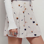 Free People  Lovers Lane Floral Button-Accent Pink Mini Skirt Size‎ 4 Photo 0