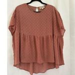 Listicle  babydoll boho pink blush shortsleeve top sz s Photo 0