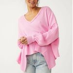 We The Free Free People Coraline Waffle Knit Thermal Long Sleeve Top In Pink Photo 9
