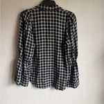 Waverly Grey Black Gray Plaid Button Down Long Bell Sleeve Blouse Women S Casual Photo 5