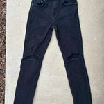 Reformation  Black Distressed Cigarette Straight Leg Denim Jeans Women’s 27 Photo 0
