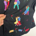 Vintage Michael Simon Colorful Embroidered Salsa Dancing Button Cardigan Size M Photo 6