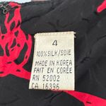 Liz Claiborne Vintage Sleeveless Sheath Dress Floral Black and Red Size 4 Photo 4