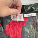 Vintage 80s Austin Hill Midi Skirt Womens 10 Black Polka Dot Rose Print Rayon Photo 9