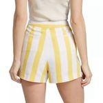 L'Agence L’Agence Vittoria Linen Blend Shorts, Yellow & White Stripes Size 2 New w/Tag Photo 4
