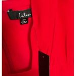 Lulus  Red Halter Neck Midi Dress With Front Slit Size XS Photo 4