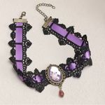 Gothic Black/Purple Lace Necklace Collar Choker Retro Style Faux Fashion Jewelry Black Photo 7