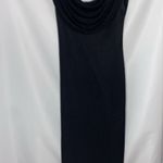 Alex Evenings SIZE 4 BLACK SILVER GLITTERY Sheath Dress w/ DRAPE Cowl Neck Photo 5