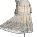 Angie  Boho Ivory Lace Off Shoulder Tiered Dress M Festival Peasant Gypsy Cottage Photo 1