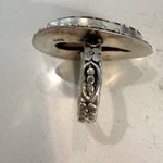 Elegant Brown and White gemstone Teardrop Ring Photo 1