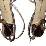 Gianni Bini Strappy Low Heels Snake Skin Metallic - Size 9M Photo 2
