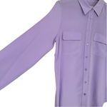 Equipment  Slim Signature Silk Shirt size Medium Lilac Long Sleeve Collared Photo 3