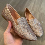 Birdies  Rose Gold Glitter Loafer Flats – Size 7 Photo 0