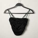 Aritzia  babaton luxor ruched mesh bustier crop top tank in black Photo 3
