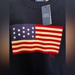 NWT Polo Ralph Lauren Women’s Iconic Flag Sweater Size Medium Navy Pullover Blue Photo 6