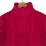 Croft & Barrow Cable Knit Turtleneck Sweater Women Small Red Cotton Winter Cozy Photo 3