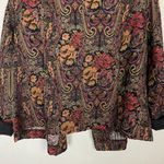 Vintage Tapestry Blazer Jacket Open Front Women Petite Jessica Howard Floral Black Size undefined Photo 7