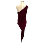 Norma Kamali  Diana Gown One Shoulder Bodysuit Ruched Plus Maroon Size Small Photo 9