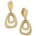 Charter Club  Organic Orbital Drop Clip-On Earrings in Gold MSRP $25 NWT Photo 0