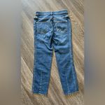 Pilcro Women's High Rise Carpenter Jeans 27 Blue Relaxed Straight Raw Hem Denim Photo 3