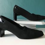 Stuart Weitzman  Vintage Square Toe Black Pumps Stretch 80s 90s High Heels 6.5 Photo 1
