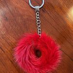 Red Faux Fur Keyring Keychain Photo 4