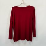 Eileen Fisher Boxy Top Size Small Red Cranberry Viscose Blend Long Sleeve V-neck Photo 1