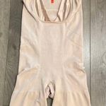 Spanx Slimmer And Shine Mid Thigh Open Bust Shaper Nude Bodysuit Size L Photo 0