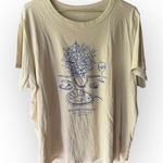 Old Navy  Beige Italian Tee with Blue Accents Top tshirt Photo 0